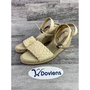 Splendid Womens Woven Espadrille Wedge Sandals Size 9.5 Beige